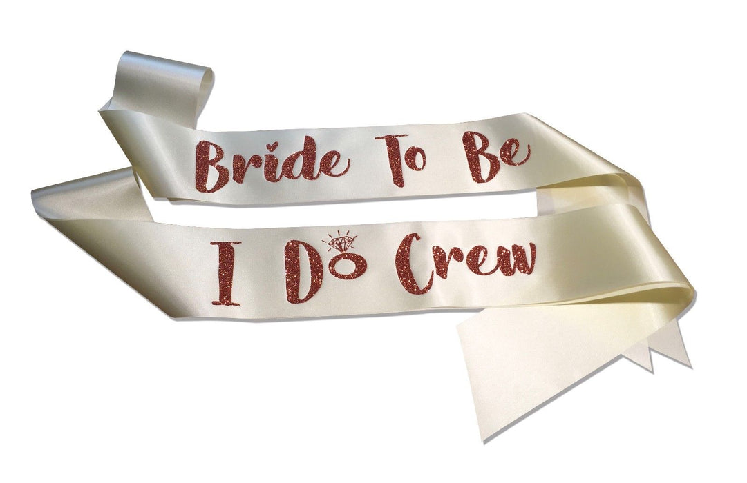 Premium I Do Crew Satin Married Engagement Party Sash Hen Do Copper Champagne