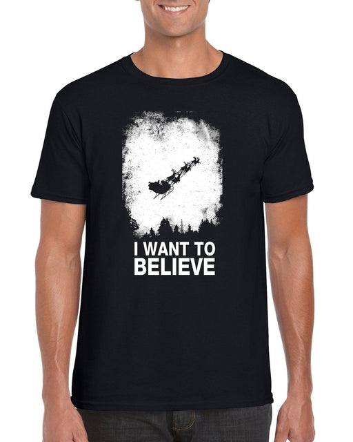 "I Want to Believe"  Santa Christmas Holiday X-Files Inspired T-Shirt