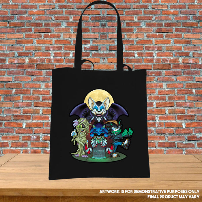 Printed Tote Bag Zombic the Deadhog Sonic Amy Shadow Rouge Inspired