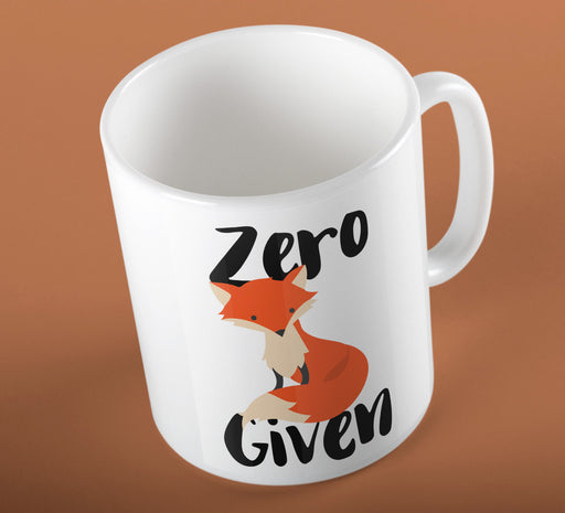 " Zero Fox Given " Funny Slogan Illustration Ceramic Cup Mug
