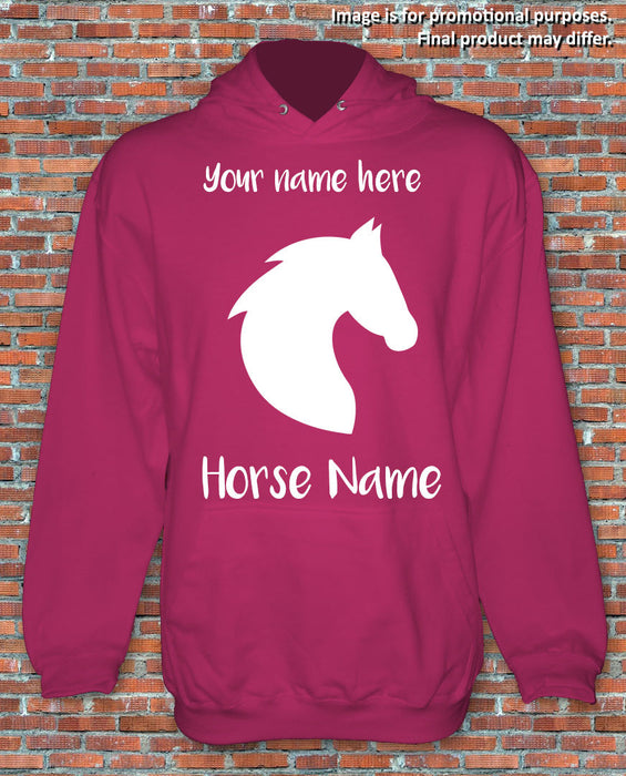 Horse Riding Hoodie Personalised Gift Present Choose Your Own Names S-2XL