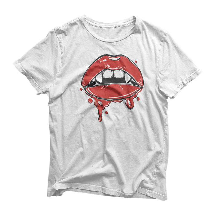 Bloody Vampire Sexy Lips T-Shirt - Halloween Funny Novelty - Cosplay Scary