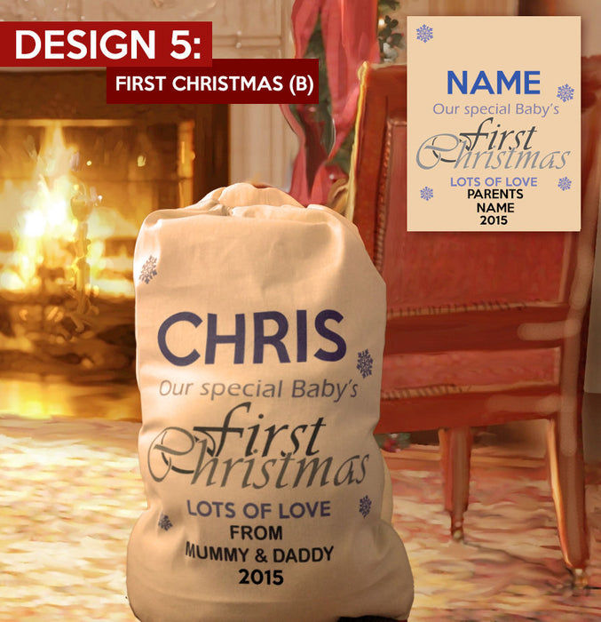 Choose Your Design Large Personalised Cotton Santa Christmas Present Sacks Sack