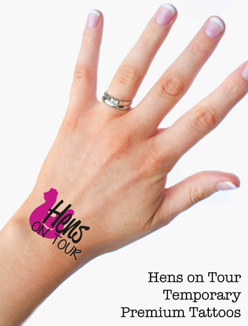 Hens on Tour Funny Premium Hen Do Temporary Tattoos Choose your Quantity