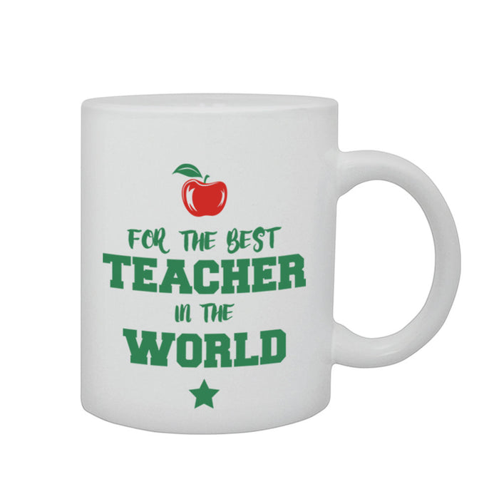 "For the best Teacher in the World" Teacher Gift Graphic Printed Mug