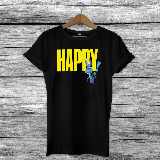Happy! Netflix Series TV Show Logo Unicorn Inspired T-Shirt Top - Black