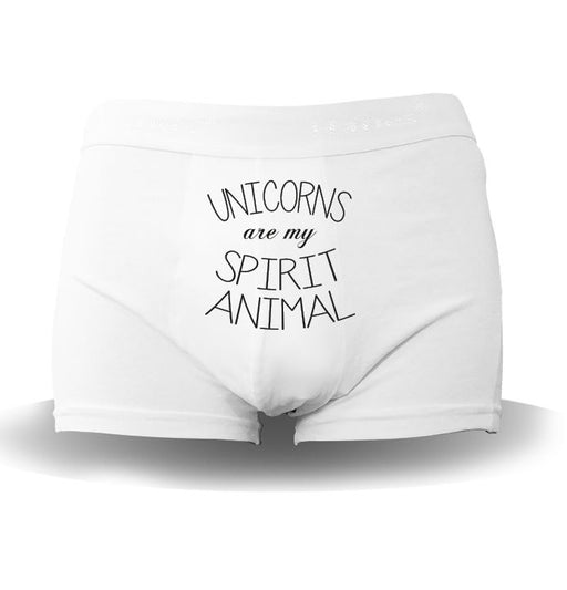 "Unicorns are my Spirit Animal" Funny Mens Underwear Boxers Trunks
