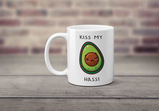 Kiss my hass funny cute grumpy novelty avocado quote gift printed cup mug