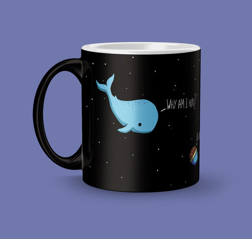 Whale & Petunias Space Galaxy Hitchhikers Guide Inspired Ceramic Cup Mug