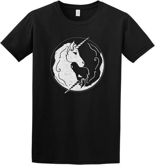 Unicorn Ying Yang Black White Cute Cool Kids Adults T-shirt