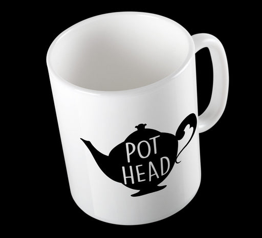 " Pot Head "   Teapot Tea Funny Slogan Quote Illustration Ceramic Cup Mug