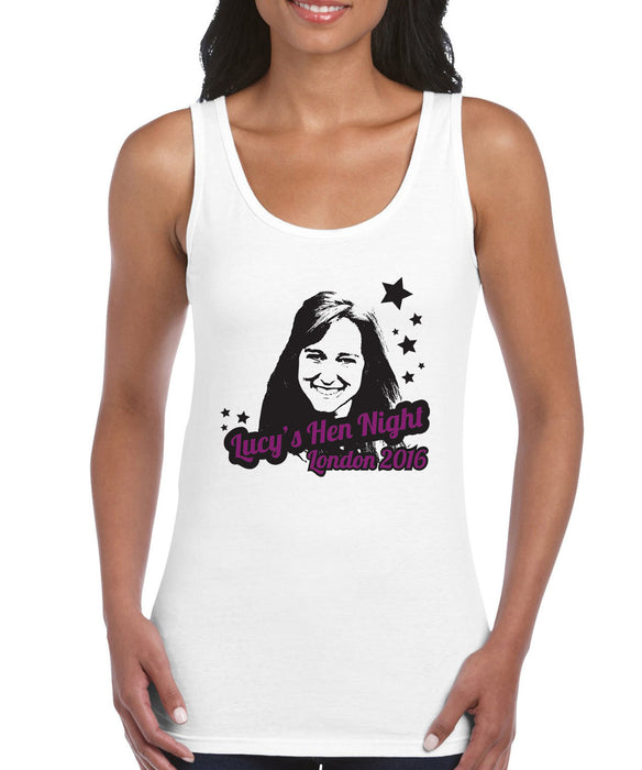 Hen Night Peronalised Photo Hen Do Party Premium Printed Tank Top Vest S-2XL