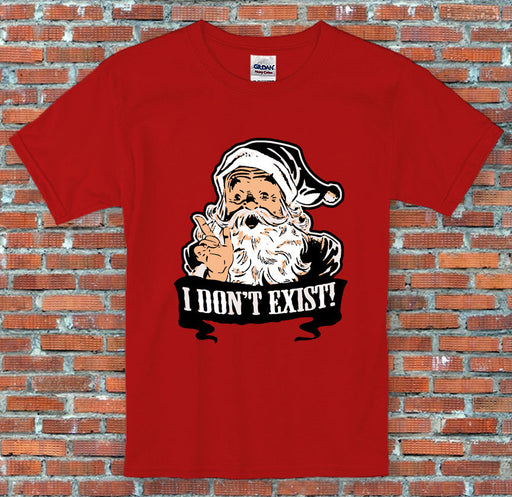"I don't Exist." Santa Claus Christmas Holidays Funny T-Shirt S-2XL