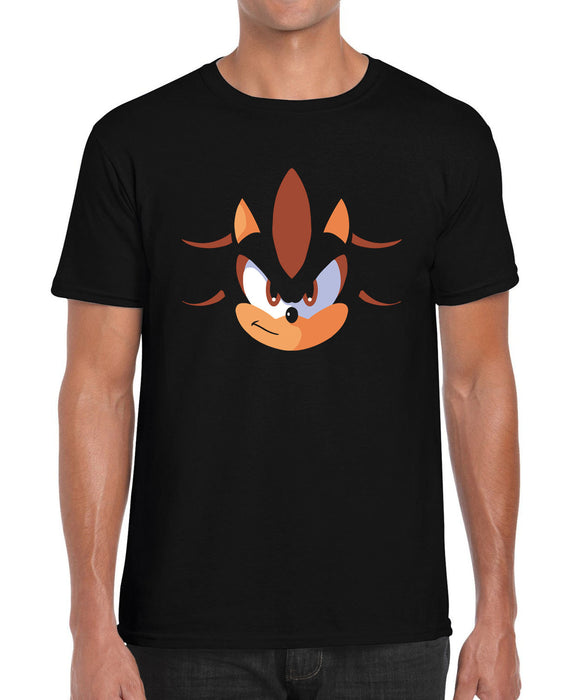 Shadow the Hedgehog Sonic Face Video Game Parody Inspired Graphic T Shirt