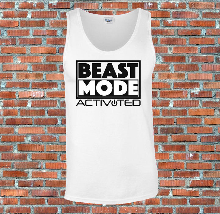 Beast Mode Activated Mens Workout Gym Exercise Printed Tank Top Vest S-2XL