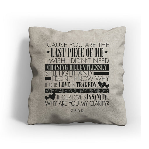 Clarity Lyrics Song Zedd Inspired Cushion Cover