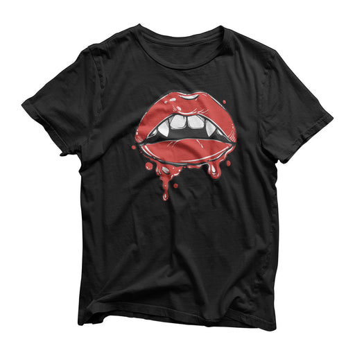 Bloody Vampire Sexy Lips T-Shirt - Halloween Funny Novelty - Cosplay Scary