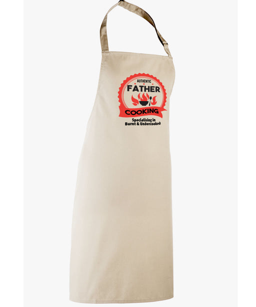 Authentic Dad Cooking Burnt & Undercooked Fathers Day Funny Gift Kitchen Apron