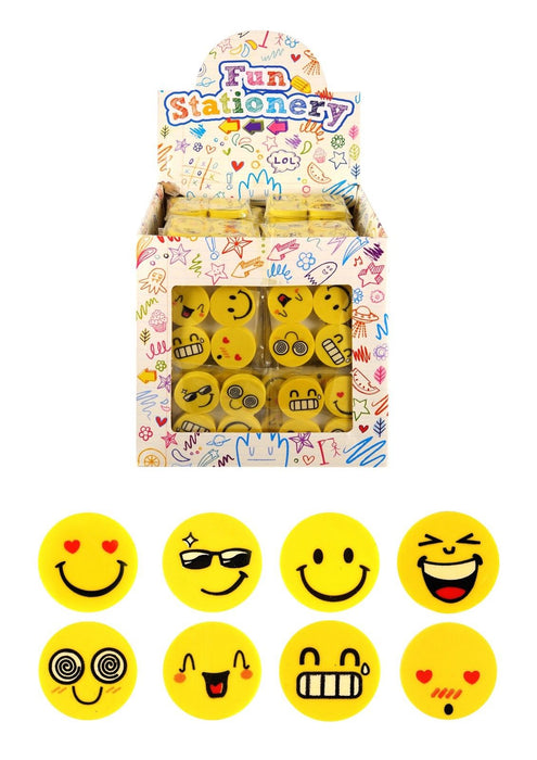 Cool Smiley Face Apple Emoji Back To School Party Bag Filler Rubber / Erasers