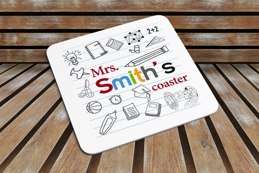 Personalised Teacher Coaster Leaving Present End Of Year Gift For Mug Coffee Cup
