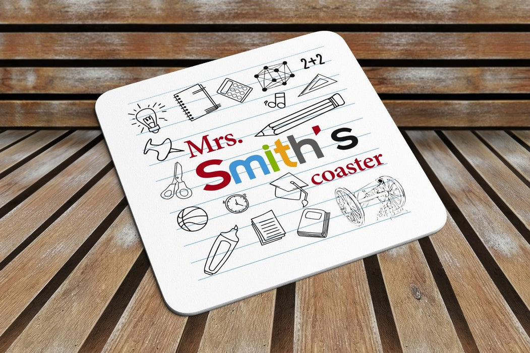 Personalised Teacher Coaster Leaving Present End Of Year Gift For Mug Coffee Cup