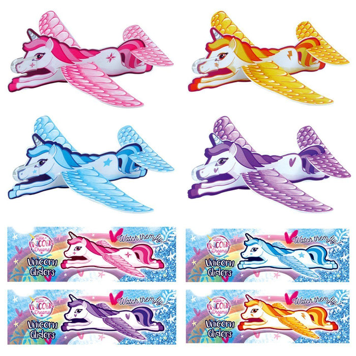 Unicorn Glider Planes Girls Party / Loot Bags Filler Flying Present Toy Prizes