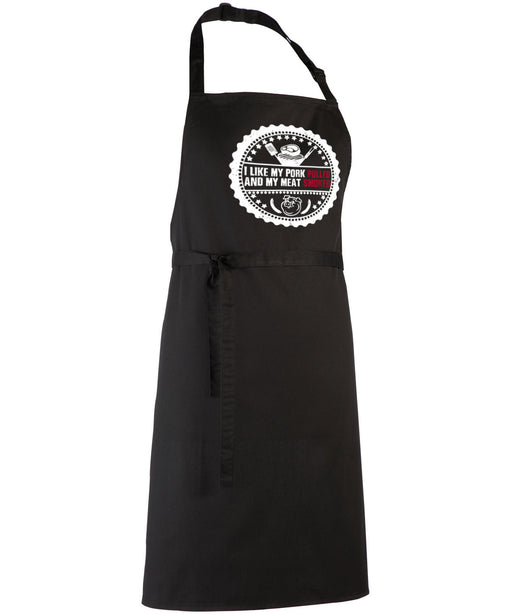 I like my Pork Pulled and Meat Smoked Cook Fathers Day Funny Gift Kitchen Apron