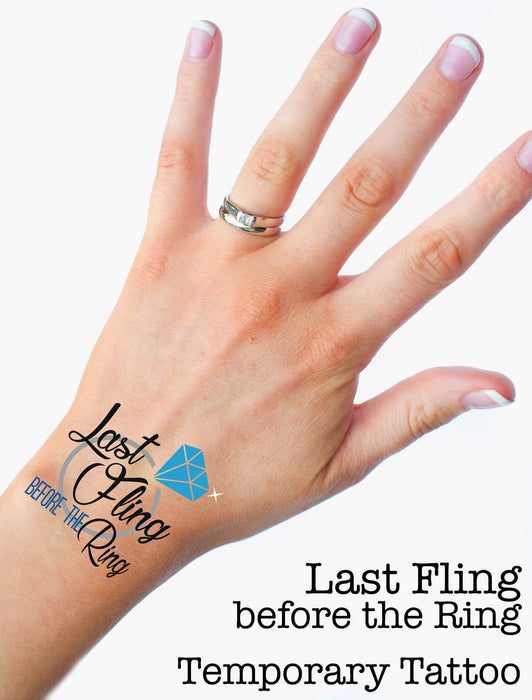 Last Fling before the Ring Premium Hen Do Temporary Tattoos Choose your Quantity