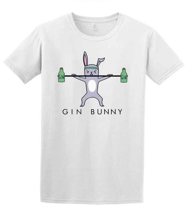 Gin Bunny Gym Funny Slogan Quote Illustration Parody Graphic funny T-Shirt