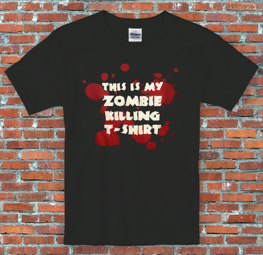 "This is my Zombie Killing Shirt" Bloody Halloween Themed T Shirt S to 2XL