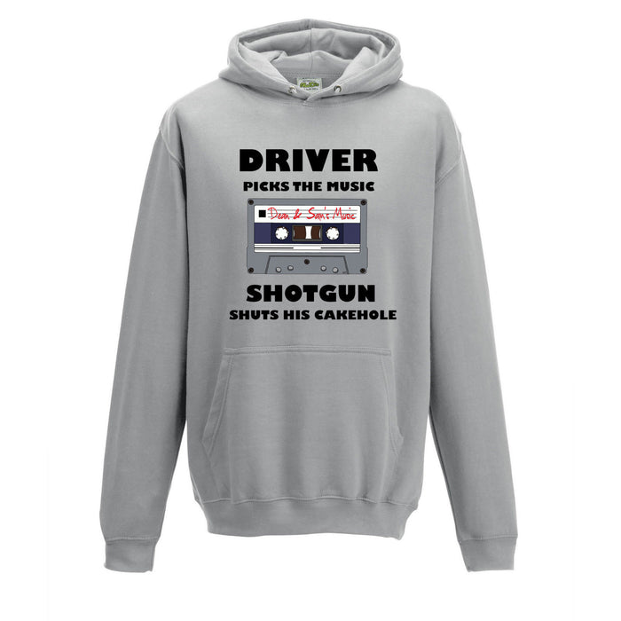 "Driver picks the Music" Supernatural Inspired Hoodie Unisex S to 2XL