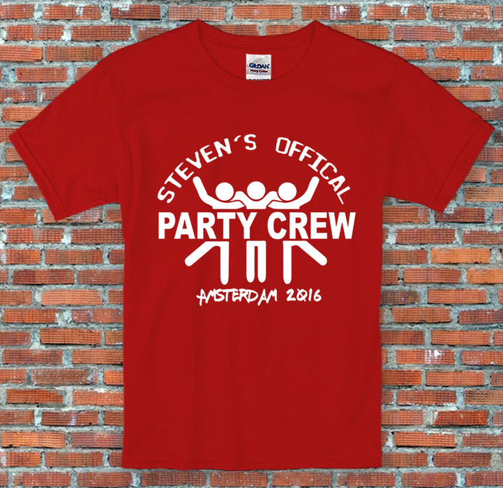 Stag Do Official Party Crew Personalised Text Funny Sports Grey T Shirt S-2XL