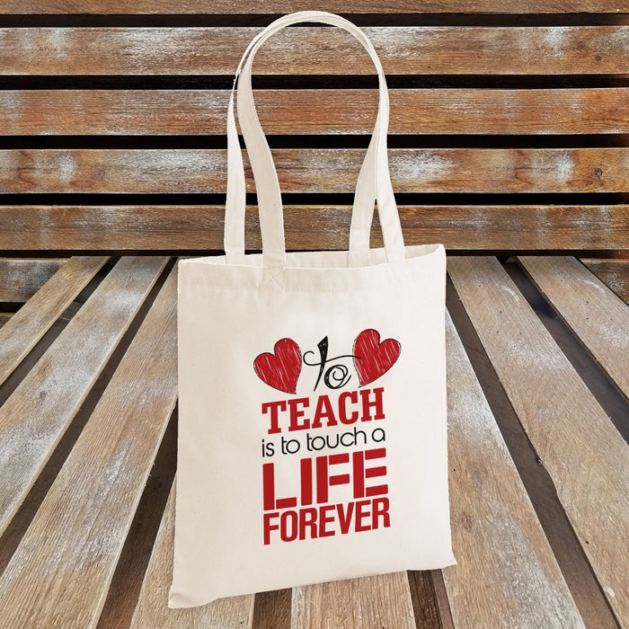 To Teach is To Touch a Life Forever Novelty Tote Bag - Teacher's Gift - Red