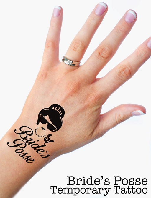 Bride's Posse Funny Premium Hen Do Temporary Tattoos Choose your Quantity