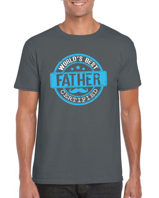"Worlds Best Certified Father" Fathers Dad Day Printed Gift Graphic T-Shirt