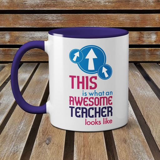 This is What an Awesome Teacher Looks Like Novelty Gift Mug 2018 Coffee Tea Cup