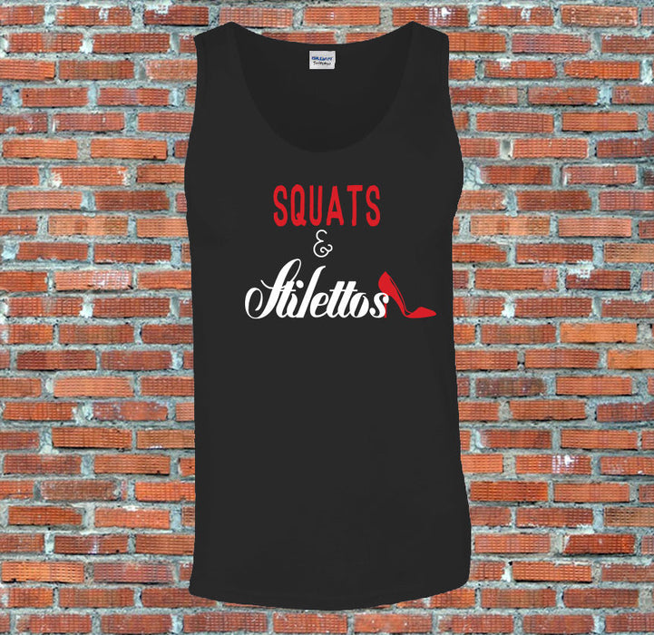 Squats and Stilettos Women Workout Gym Printed Tank Top Vest S-2XL