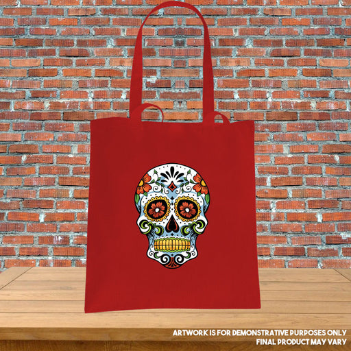 Printed Tote Bag Candy Skull Day of the Dead Dia de los Muertos Spanish