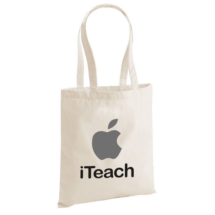 iTeach Cute Novelty Apple Inspired Over Shoulder Tote Bag Teacher Leaving Gift