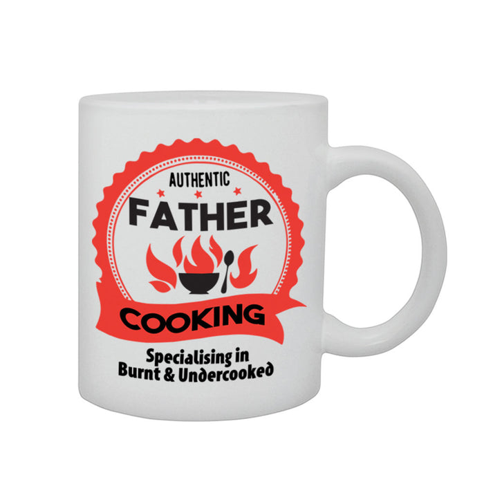 Authentic Dad Cooking Burnt & Undercooked Fathers Day Funny Gift Printed Mug