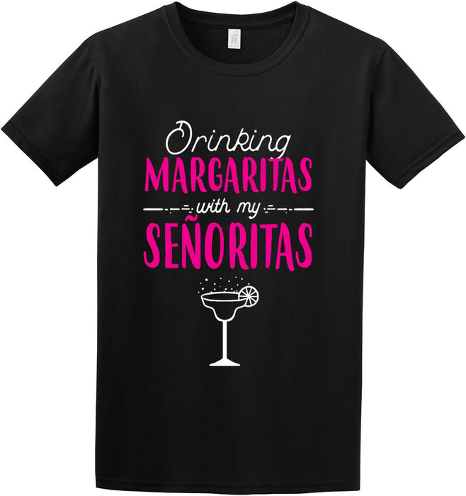 Drinkin Margarita with my Senorita Hen Party Bride Cute Drink Black Vest T-shirt