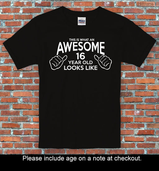 "This is what an Awesome * Looks Like" Personalised Birthday Gift Shirt S to 2XL