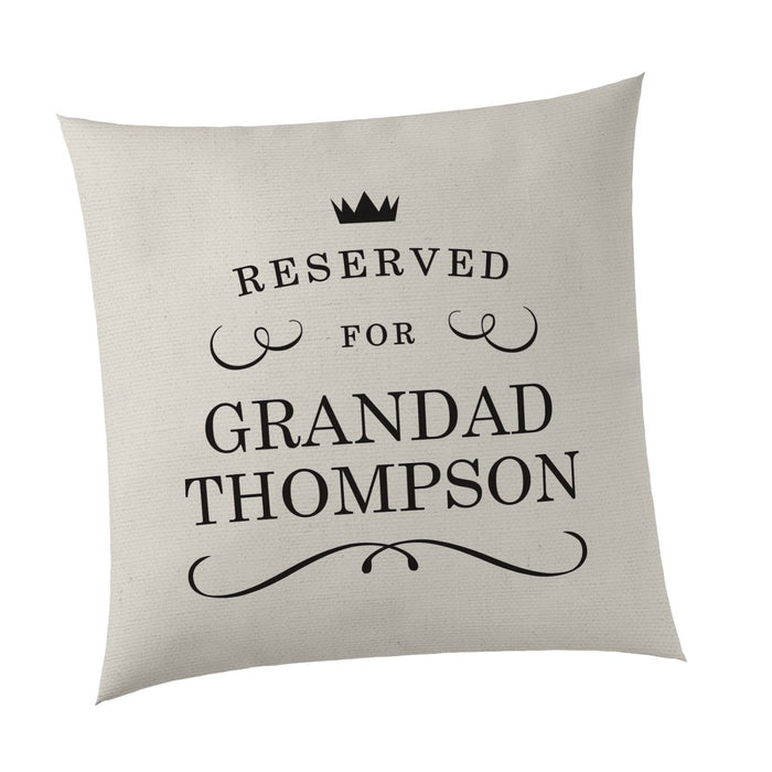 Personalised "Reserved for..." Cushion Cover - Cute Novelty Gift Present - Home