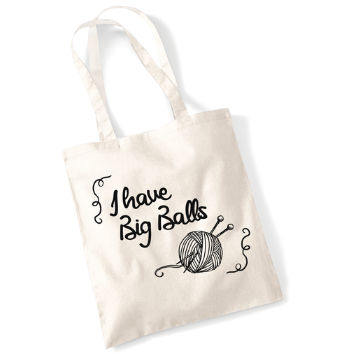 I have big balls funny knitting crochet Printed mug cup and tote bag bundle