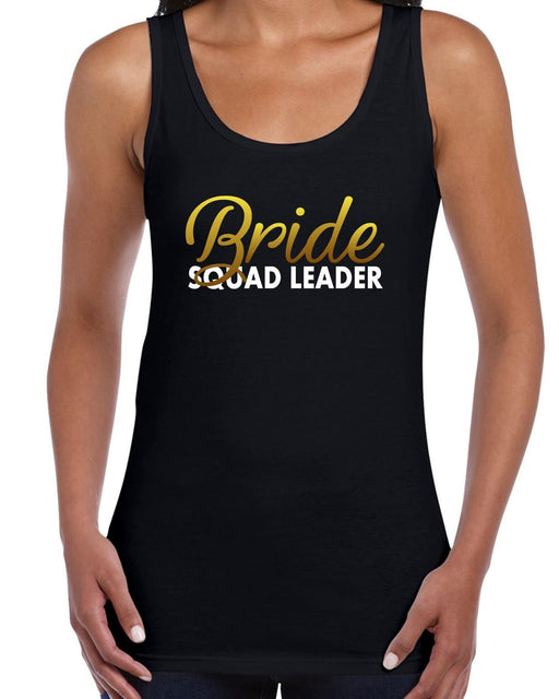 Bride Squad Leader Hen Party Tribe Bride Cute Drink Black Vest T-shirt