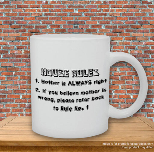 House Rules Mothers Day Gift Mum Printed Mug Present