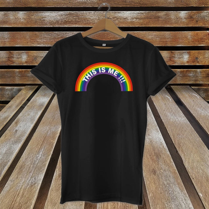 LGBT Pride T-Shirt This Is Me Rainbow  Festival Gay Lesbian Bisexual Transgender