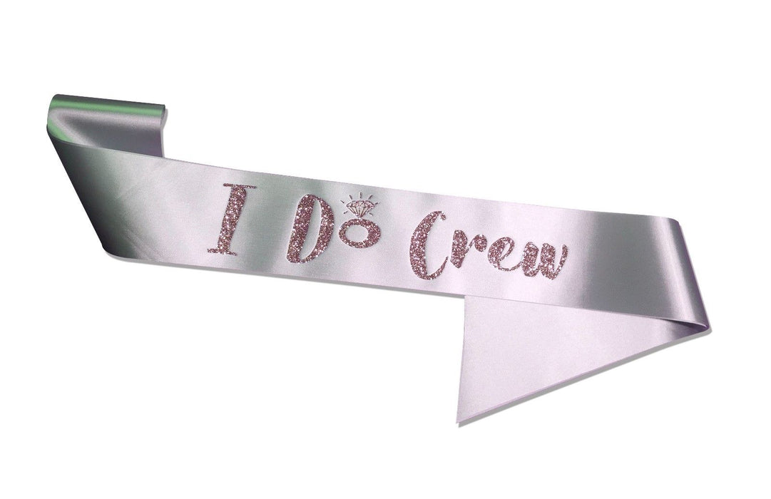 Premium I Do Crew Satin Married Engagement Party Sash Hen Do Blush Pink Silver