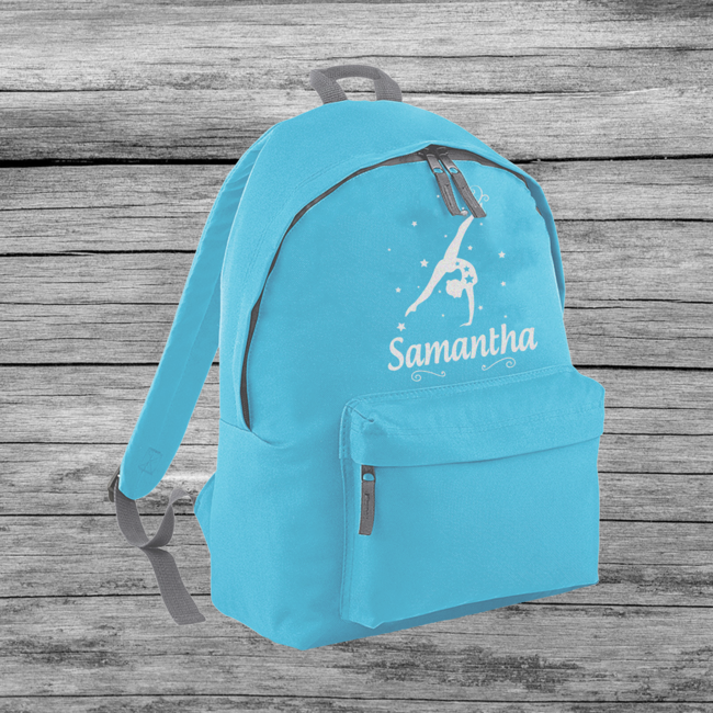 Personalised Gymnastic Girl's Adjustable Custom Backpack Rucksack Bag 3 Colours