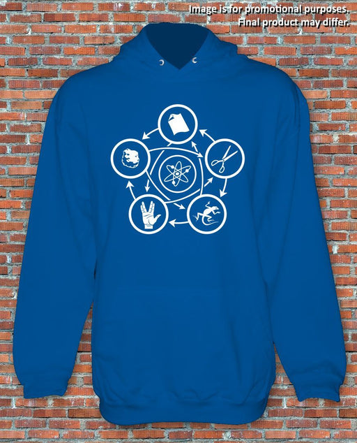 Rock Paper Scissors Lizard Spock Big Bang Theory Hoodie S to 2XL